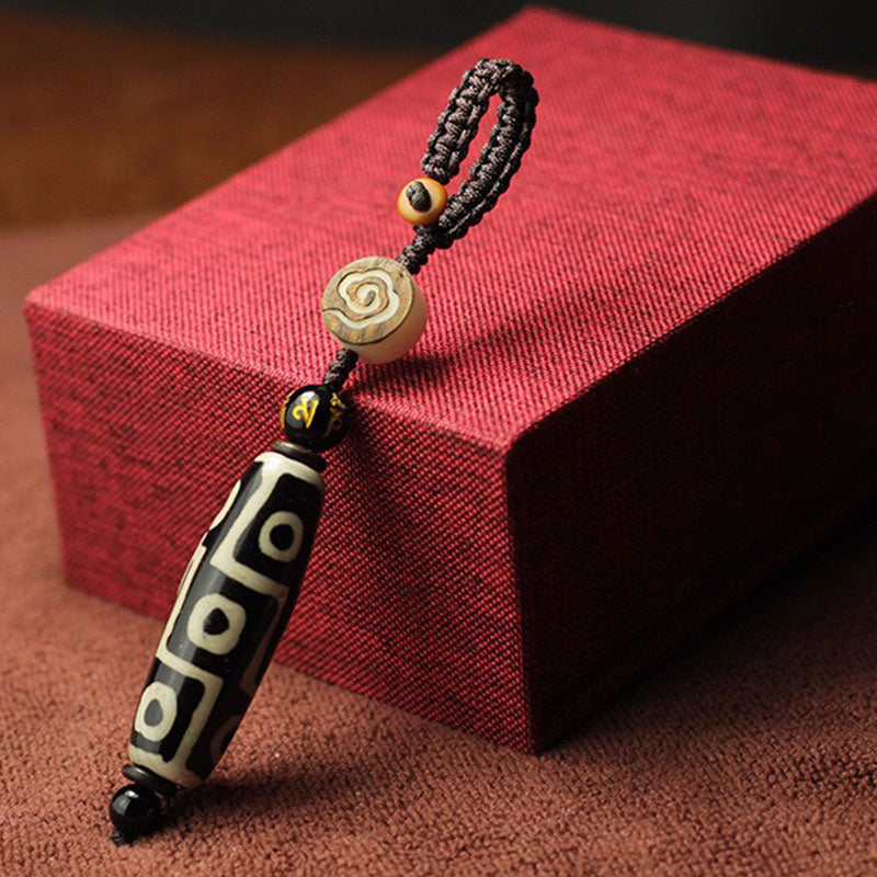 Nine-Eye Dzi Bead Zen Decor | Wealth & Protection Charm