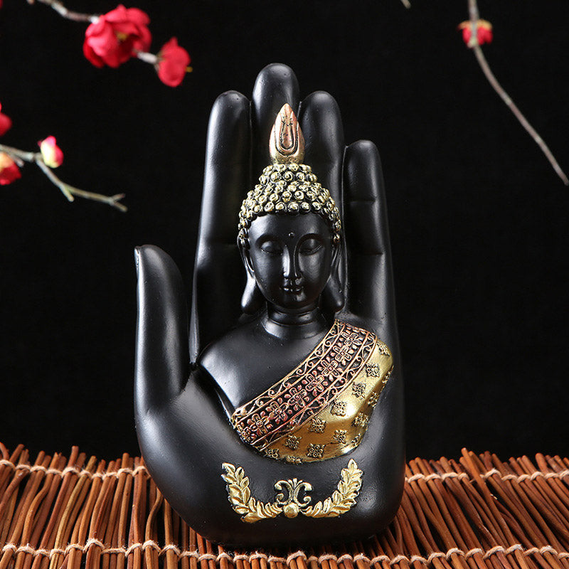 Buddha-Statue aus Harz, 10,5 cm, Feng Shui, Segensdekor