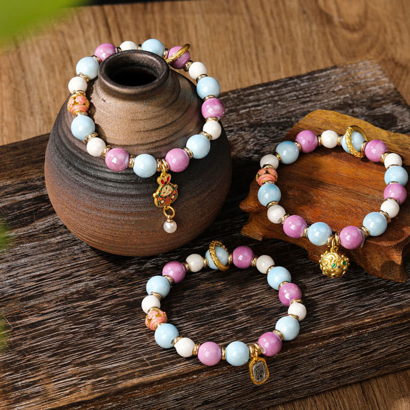 10 mm Liuli-Glas-Armband zum Schutz spirituellen Reichtums