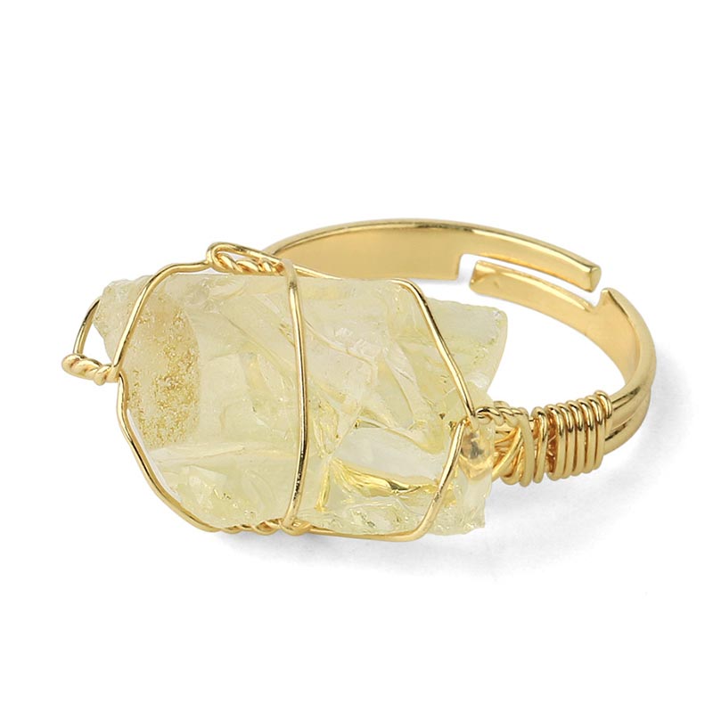 Unisex Amethyst Kristall Verstellbarer Heilring