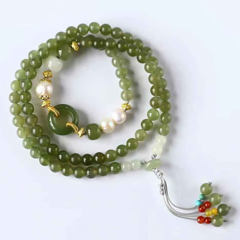 6 mm Hetian Jade Perlen Glück Reichtum String Armband