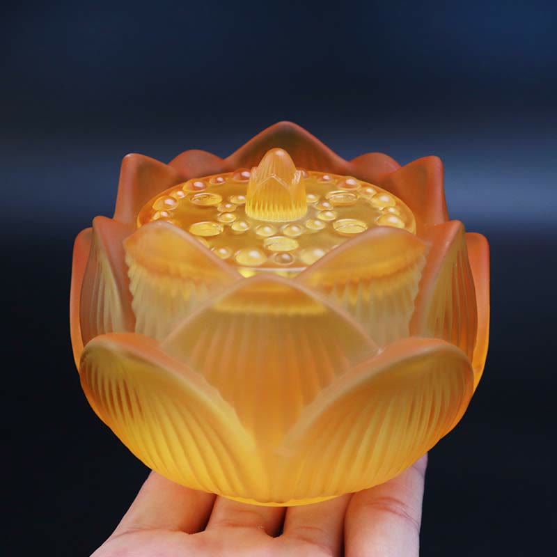 Liuli Crystal Lotus Incense Burner for Meditation and Healing