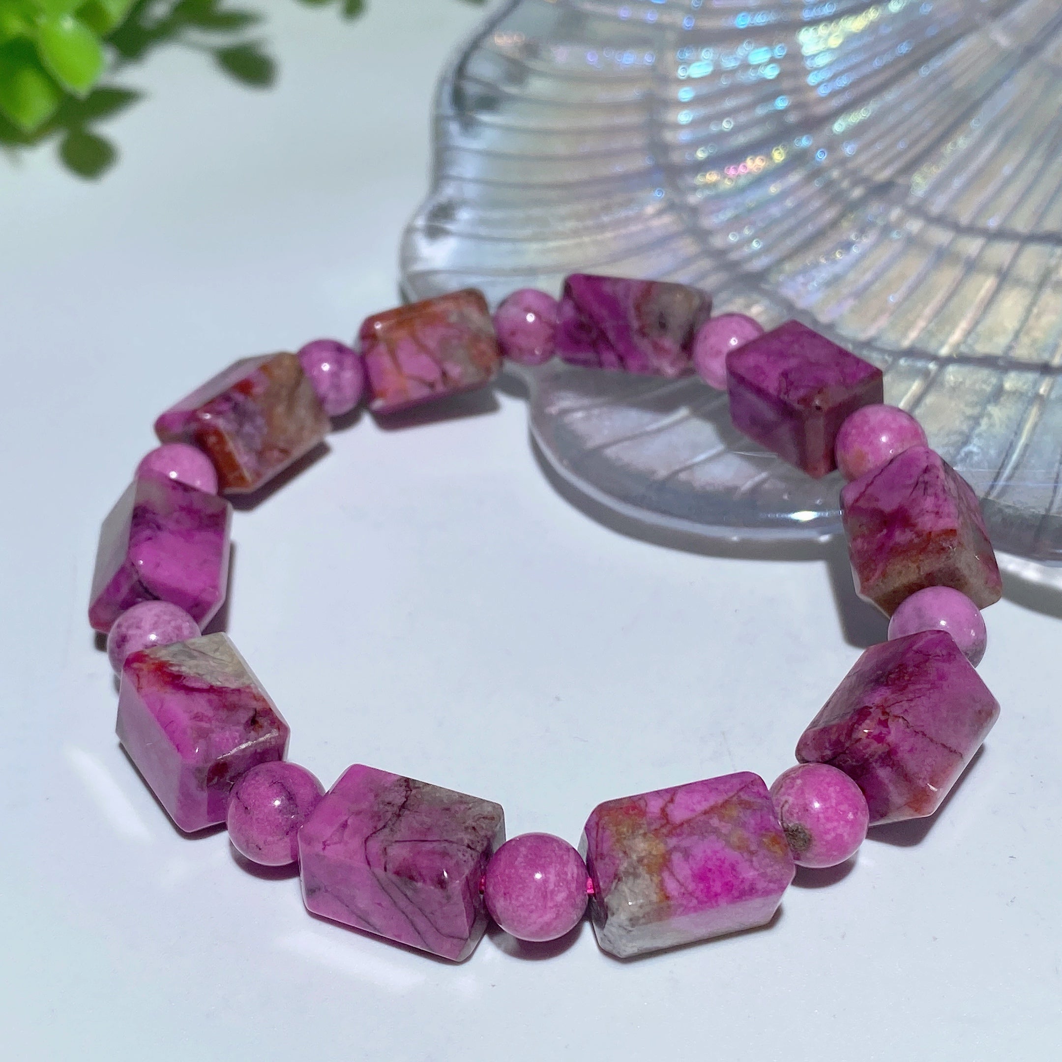 7 mm bis 13 mm rosa Calcit spirituelles Heilungsarmband