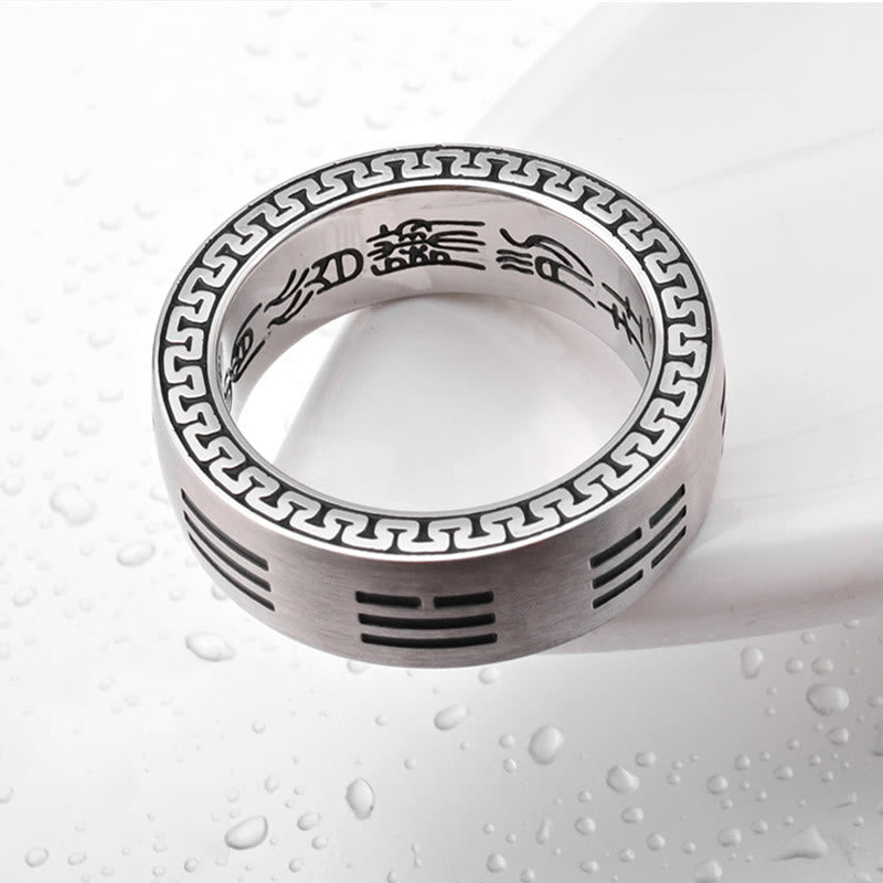 7 mm Yin Yang Bagua Titanstahl Harmoniering