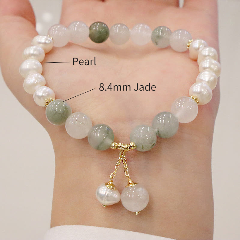 8,4 mm Perlen-Jade-Heilarmband für Aufrichtigkeit und Wohlbefinden