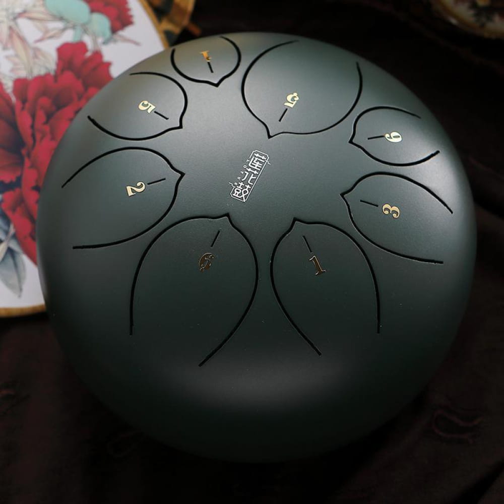 8 inch Carbon Steel Tongue Drum in F Key with petal-like numbered tone zones