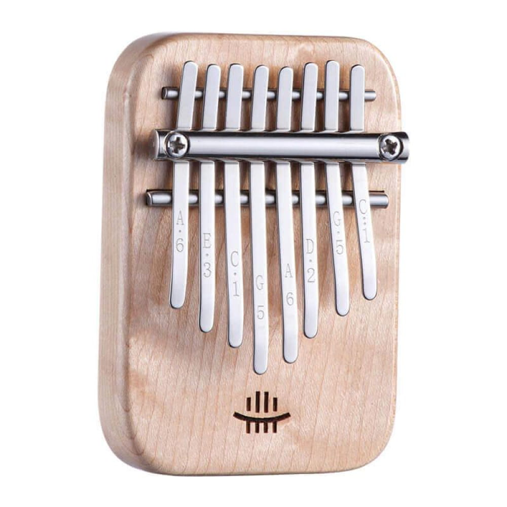 8 Key Maple C Tone Kalimba Thumb Piano with wooden body and metal tines