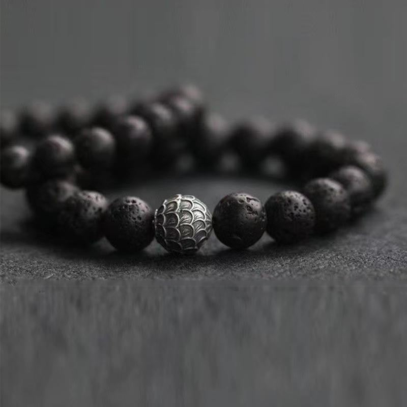 10 mm Lavastein-Armband zur spirituellen Heilung zur Erdung