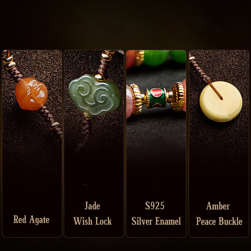 Buddha-Armband aus 108 Perlen aus Cyan-Jade für Glück und heilende Harmonie