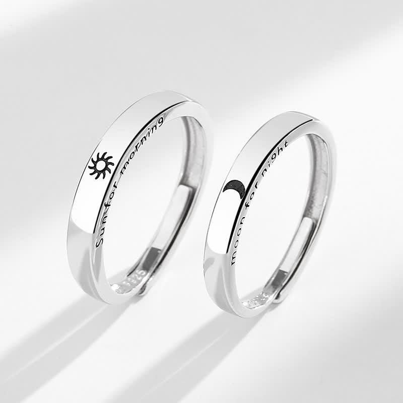 Adjustable 925 Sterling Silver Yin Yang Couple Ring