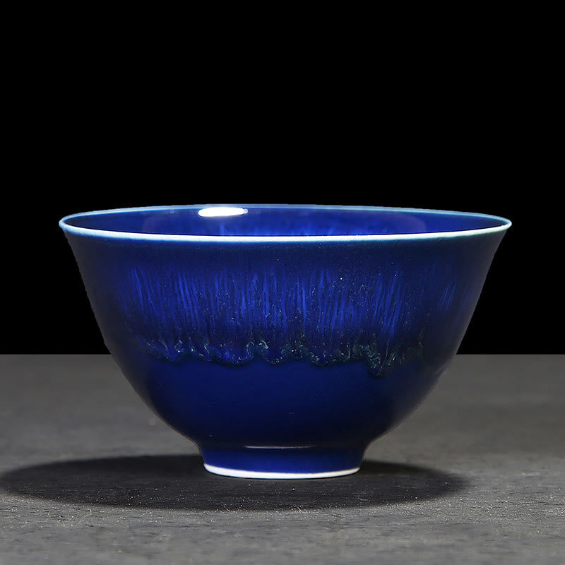 Blaue Jianzhan Keramik-Teetasse 160 ml Zen-Dekor