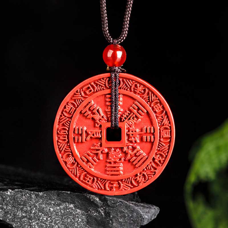 Natural Cinnabar Mountain Ghosts Spend Money Pendant | Blessing Necklace