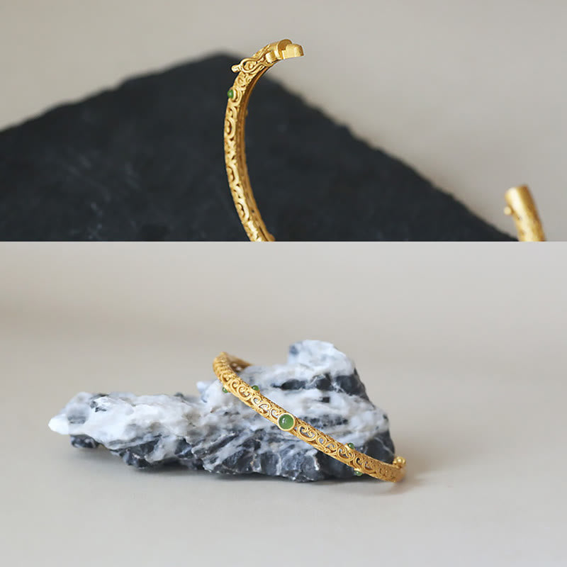 Cyan Jade Kupfer Glücksverheißendes Wolkenarmband für Ruhe und Glück