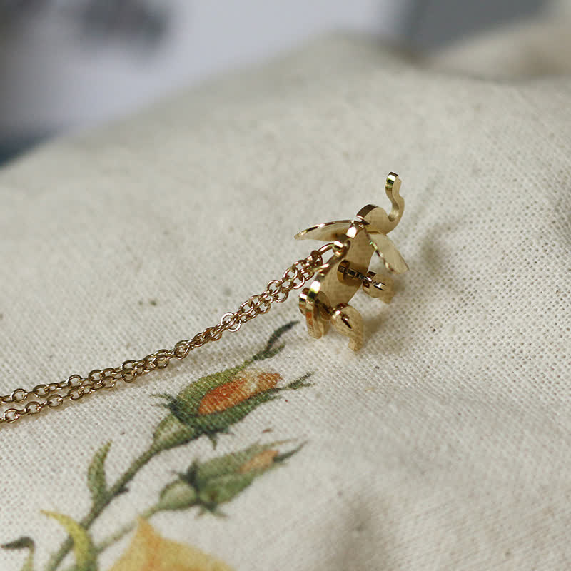 Elefanten-Glückskette aus Titanstahl für Stärke und Weisheit