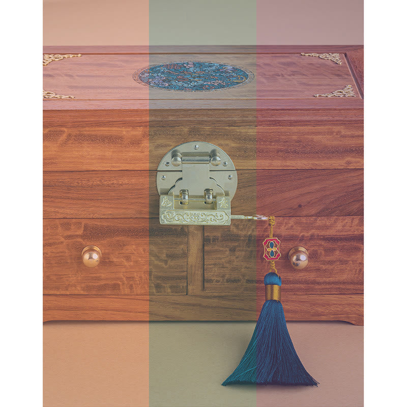 Handgefertigte Schmuckschatulle aus Rosenholz, 25,5 cm groß, verschließbar