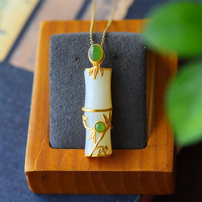 Unisex-Schutzkette aus weißer Jade und Cyan-Jade