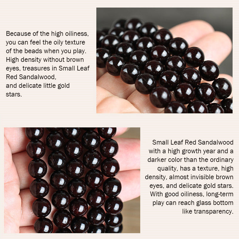 10 mm kleines Schutzarmband aus rotem Sandelholz