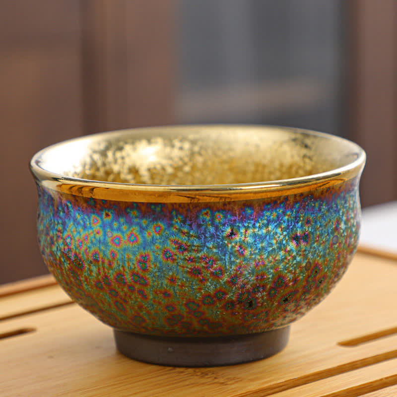 Colorful Ceramic Chinese Tea Cup 135ml Handcrafted Artistry