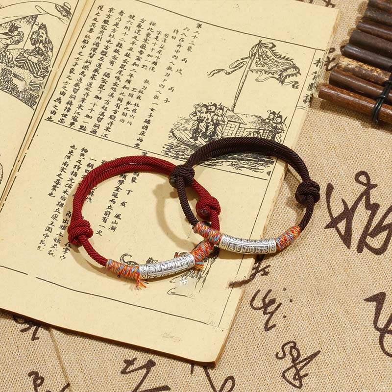 Unisex Om Mani Padme Hum Sterling Silber Schutzarmband