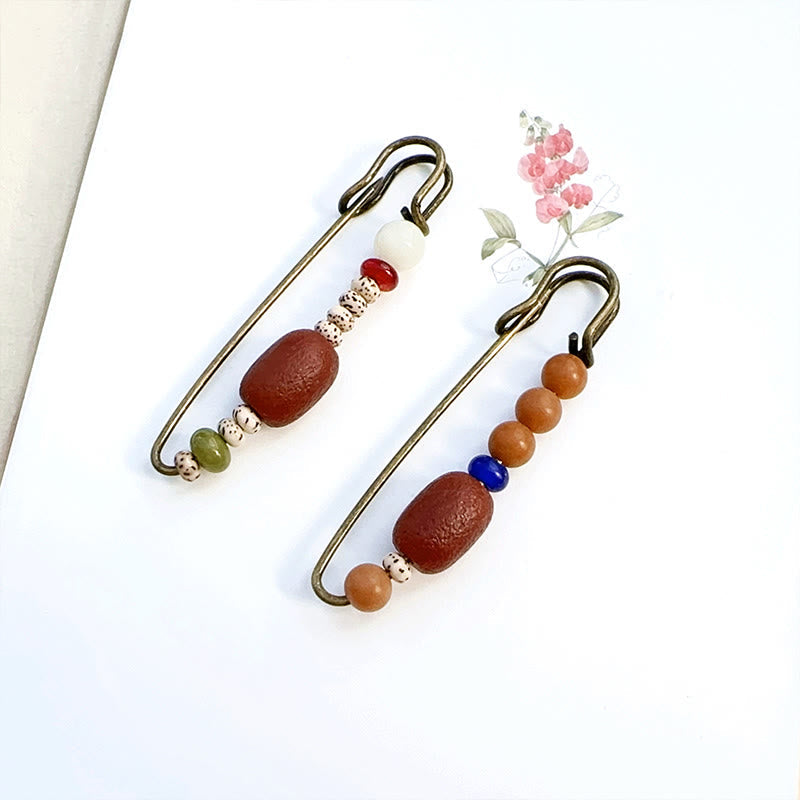 8 cm große Bodhi-Samen-Achat-Brosche für die Vorteile von Ruhe und Harmonie