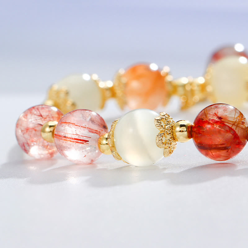 Rutilquarz Glücksarmband 7mm Perlen