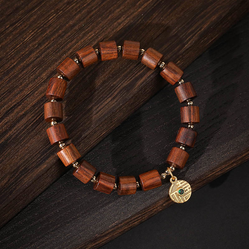 8 mm spirituelles Rosenholzarmband für Wärme und Ausgeglichenheit