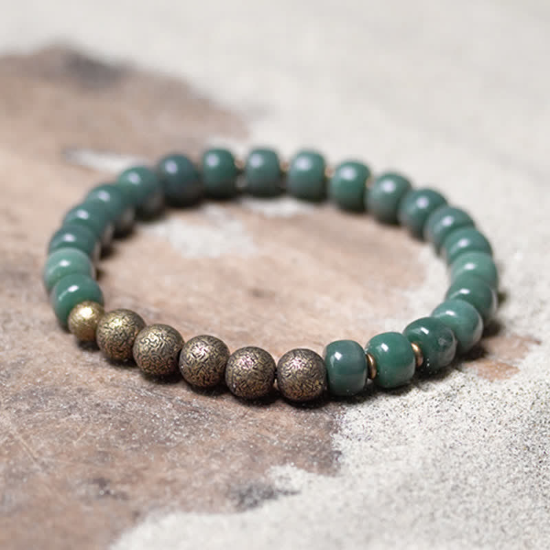 Tibetisches Bodhi-Samen-Erfolgsarmband 6 x 8 mm Kupfer Unisex