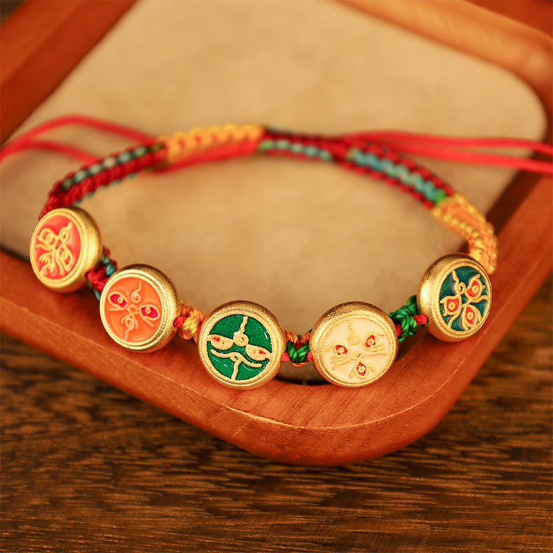 Tibetan Five Gods of Wealth Luck Bracelet | Prosperity Charm