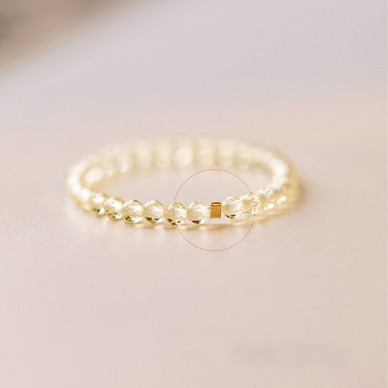 Natürlicher Citrin-Goldring Wohlstand & Glück 14 Karat vergoldet