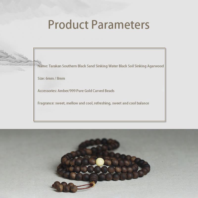 8 mm Adlerholz-Mala-Armband für Schutz und Gleichgewicht