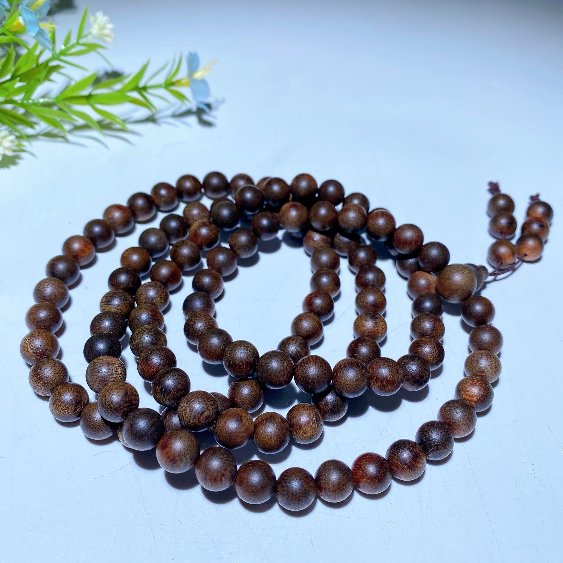 8 mm Adlerholz-Mala-Halskette mit 108 Perlen zur Meditation