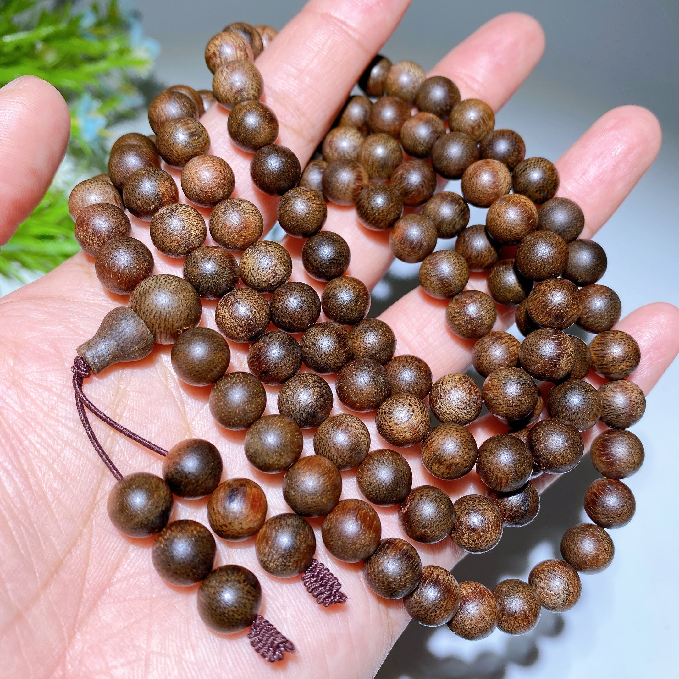 8 mm Adlerholz-Mala-Halskette mit 108 Perlen zur Meditation