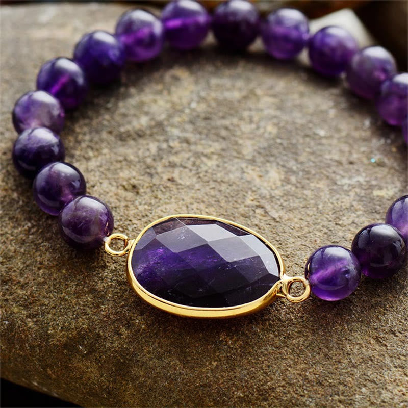 8 mm Amethyst-Balance-Armband mit Marquise-Muster