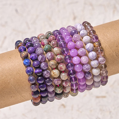 8 mm Amethyst-Heilarmband für emotionales Gleichgewicht