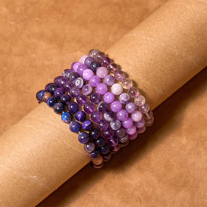 8 mm Amethyst-Heilarmband für emotionales Gleichgewicht
