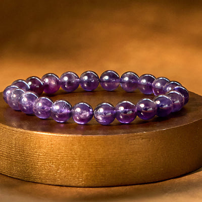 8 mm Amethyst-Armband zur Heilung des inneren Friedens und der Meditation