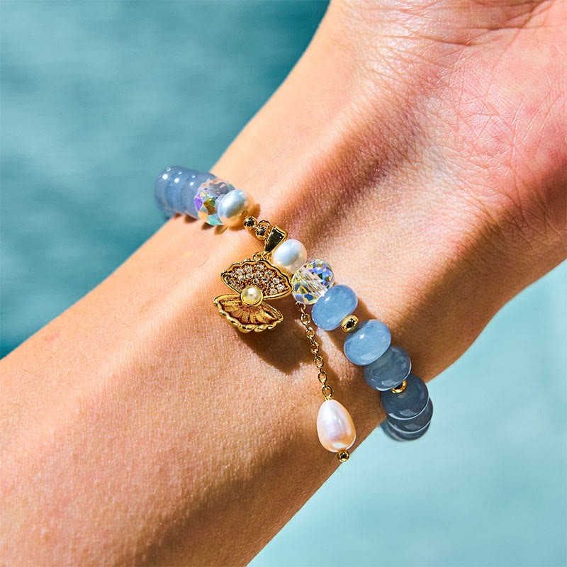 8 mm Aquamarin-Perlen-Heilarmband für emotionales Gleichgewicht