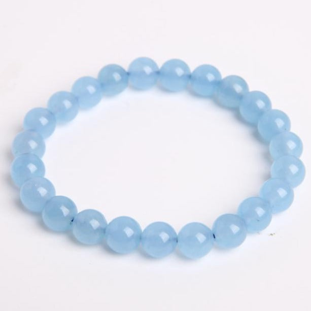 8 mm blaues Chalcedon-Achat-Armband für heilendes Gleichgewicht