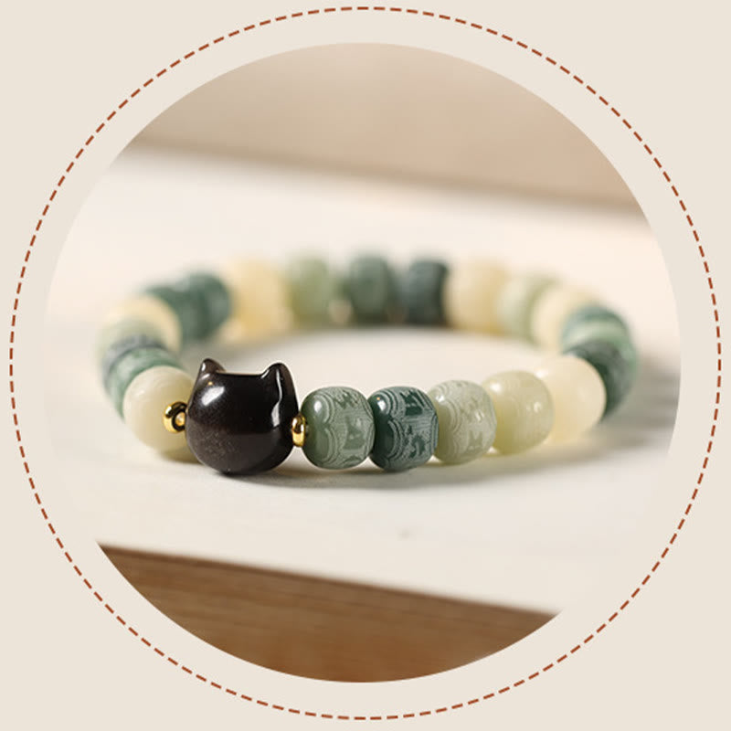 8 mm Bodhi Seed Om Mani Padme Hum Armband für Harmonie