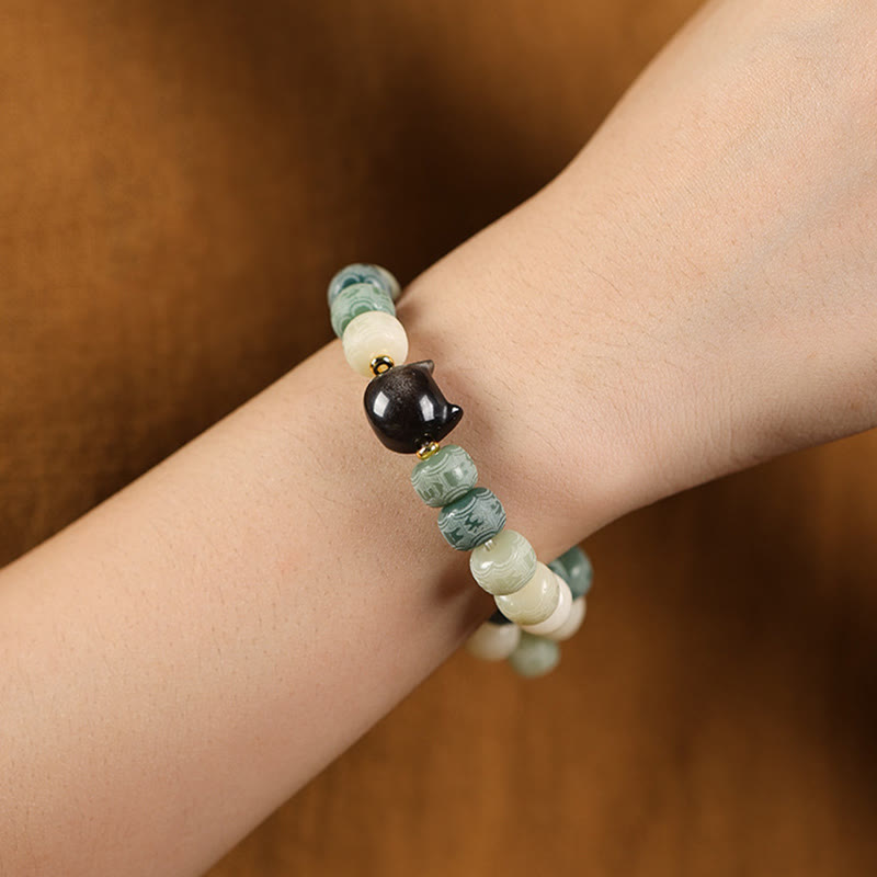 8 mm Bodhi Seed Om Mani Padme Hum Armband für Harmonie