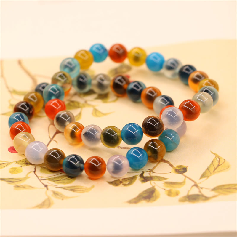 8 mm Candy-Achat-Kraftperlenarmband für Selbstvertrauen