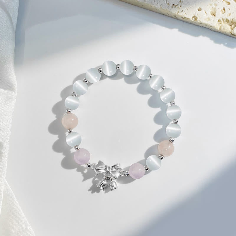 8 mm Katzenauge & Lavendel-Amethyst-Armband