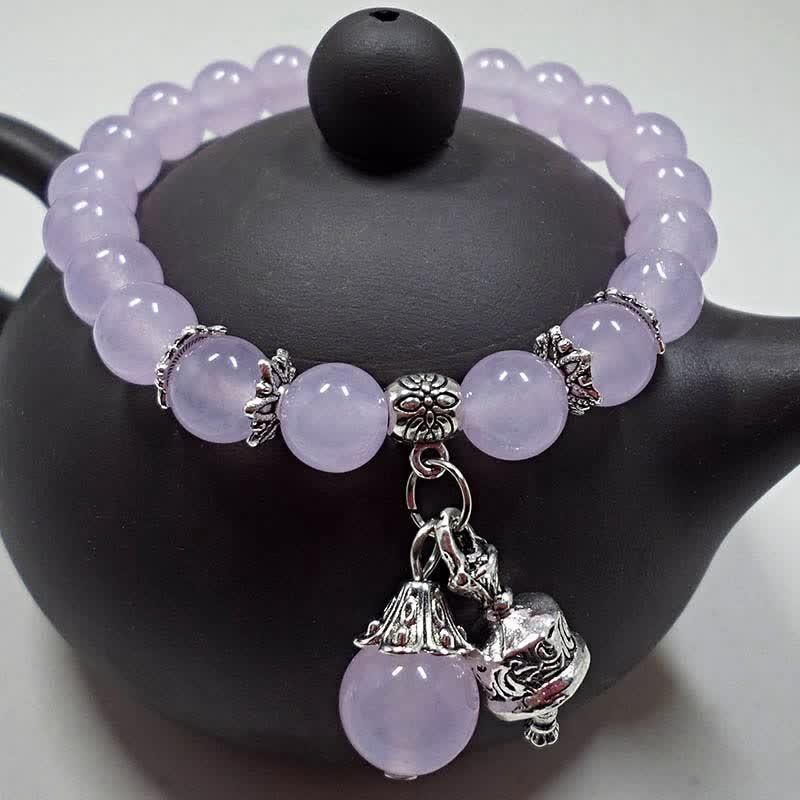 8 mm Chalcedon-Energiearmband für spirituelles Gleichgewicht