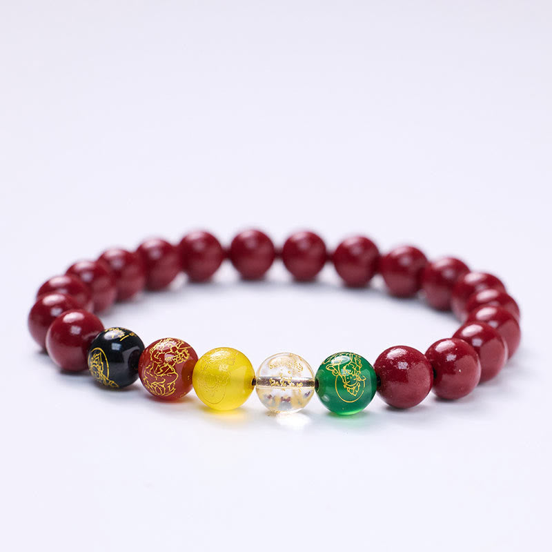 8 mm Zinnober-Achat-Segensarmband für Meditation