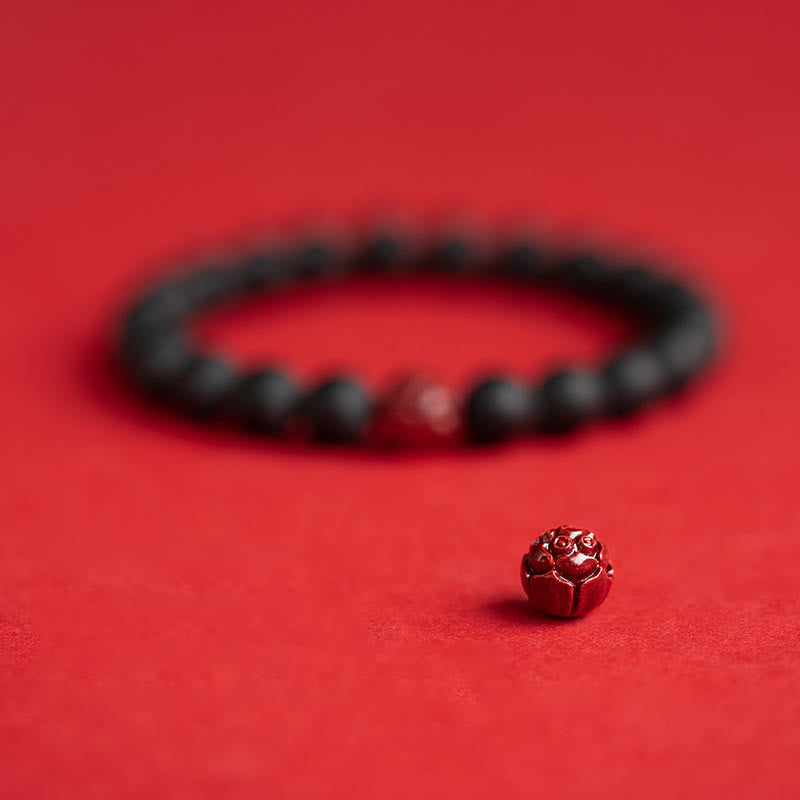 8 mm Zinnober-Zypresse-Heilarmband für Ruhe