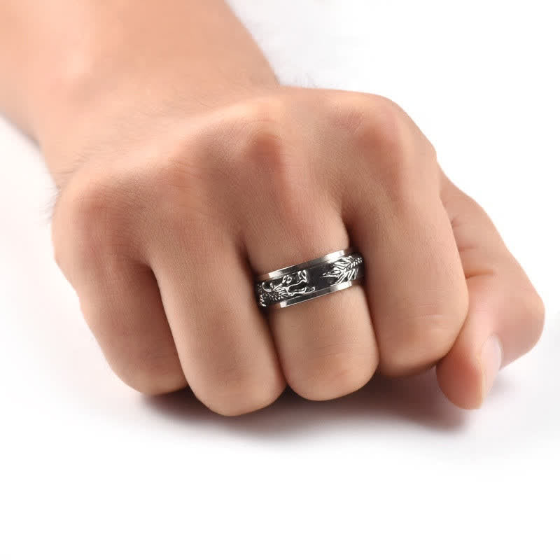 8 mm Drachen-Stimulationsring aus Titanstahl, Unisex