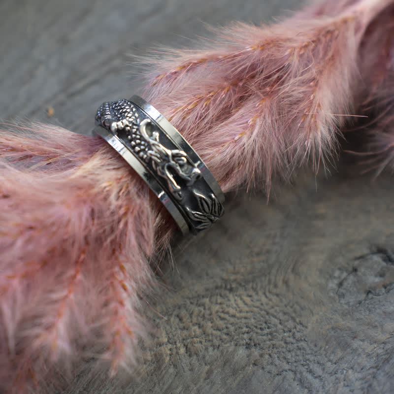 8 mm Drachen-Stimulationsring aus Titanstahl, Unisex