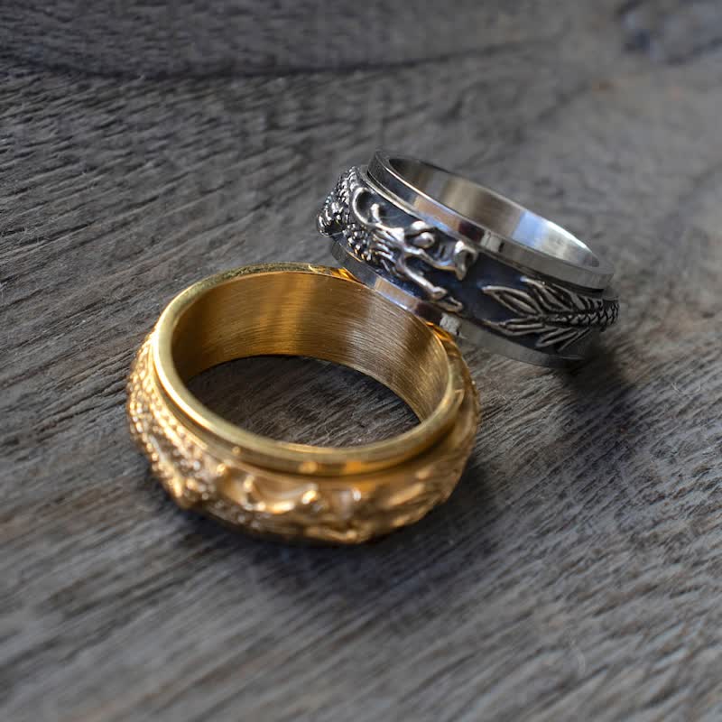 8 mm Drachen-Stimulationsring aus Titanstahl, Unisex