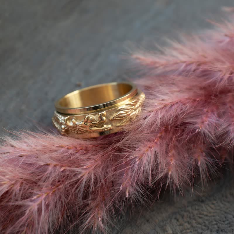 8 mm Drachen-Stimulationsring aus Titanstahl, Unisex