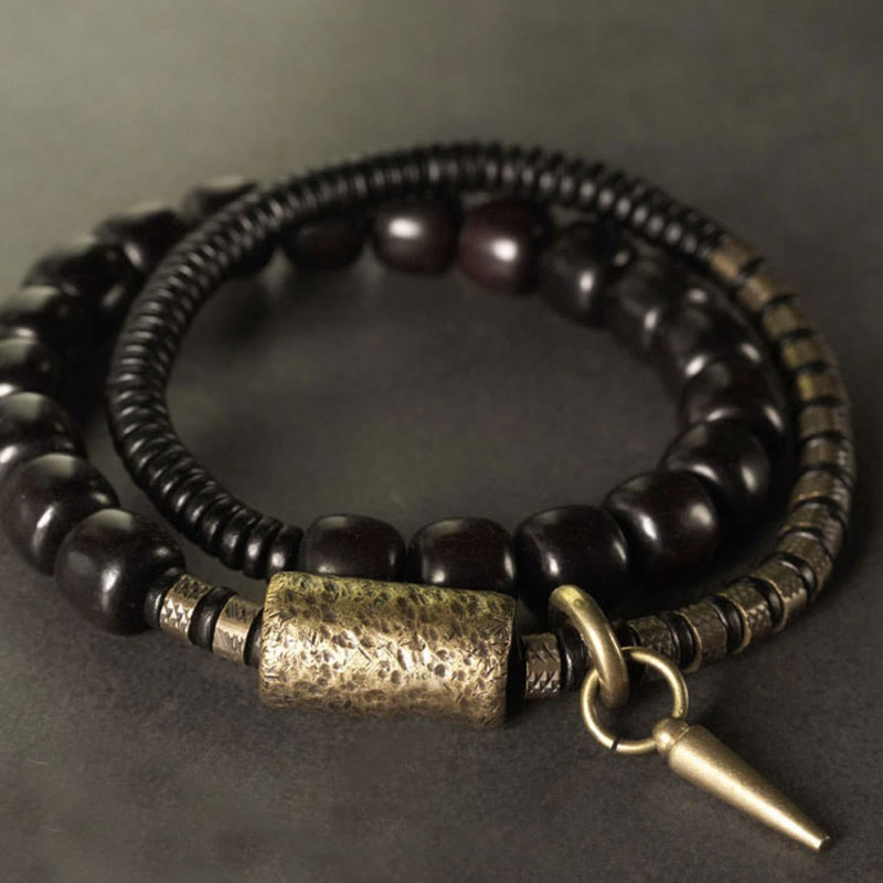 8 mm Ebenholz Kupfer Vintage Balance Armband
